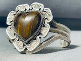 Native American Very Rare Tigers Eye Vintage Navajo Sterling Silver Bracelet-Nativo Arts