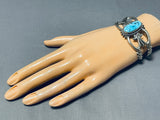 Astonishing Vintage Native American Navajo Kingman Turquoise Sterling Silver Bracelet Signed-Nativo Arts