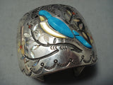 Best Huge Vintage Native American Navajo Turquoise Bluejay Sterling Silver Bracelet-Nativo Arts