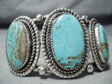 Important Verdy Jake Vintage Native American Navajo #8 Turquoise Sterling Silver Bracelet-Nativo Arts