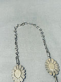 One Of The Best Vintage Native American Navajo Leaf Turquoise Sterling Silver Necklace-Nativo Arts