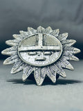 Heavy 36 Gram Native American Navajo Sterling Silver Sunface Ring-Nativo Arts