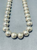 Exquisite Vintage Native American Navajo Sterling Silver Large Beads Necklace-Nativo Arts