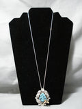 Important 14k Gold Vintage Native American Navajo Lone Mntn Turquoise Sterling Silver Necklace-Nativo Arts