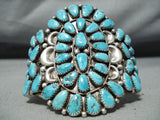 Justin Wilson Vintage Native American Navajo Turquoise Sterling Silver Bracelet-Nativo Arts