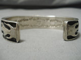 Magnificent John Begay Vintage Native American Navajo Onyx Sterling Silver Bracelet Cuff-Nativo Arts