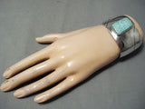 Vivid Rare Carico Lake Turquoise Vintage Native American Navajo Sterling Silver Bracelet-Nativo Arts