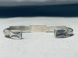 Thicker Detailed Vintage Native American Navajo Sterling Silver Bracelet-Nativo Arts