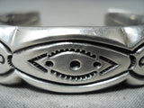 Phenomenal Heavy Vintage Native American Navajo Sterling Silver Heavy Bracelet-Nativo Arts