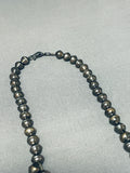 One Of The Best Signed Vintage Native American Navajo Turquoise Sterling Silver Necklace-Nativo Arts