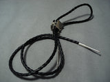Picturesque Navajo Sterling Silver Toad Bolo Tie Native American-Nativo Arts
