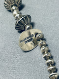 Orville Tsinnie Very Rare Vintage Native American Navajo Hand Tooled Sterling Silver Necklace-Nativo Arts
