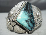 Important Detailed Vintage Native American Navajo Last Chance Turquoise Sterling Silver Bracelet-Nativo Arts