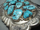Magnificent Vintage Native American Zuni Sleeping Beauty Turquoise Sterling Silver Bowguard-Nativo Arts