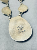 Signed Goodluck Family Vintage Native American Navajo Lapis Sterling Silver Necklace-Nativo Arts