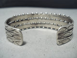 Native American Rare Vintage Zuni Cerrillos Turquoise Sterling Silver Bracelet-Nativo Arts