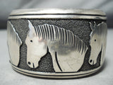Best Vintage Native American Navajo Thomas Singer Horse Sterling Silver Bracelet-Nativo Arts