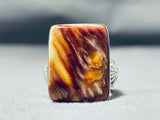 Important Unique Vintage Native American Navajo Ben Begaye (d) Shell Sterling Silver Ring-Nativo Arts