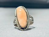 Pinkish Orange Vintage Native American Navajo Sterling Silver Ring-Nativo Arts