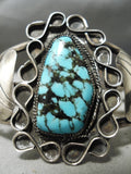 Exceedingly Rare Vintage Native American Navajo Last Chance Turquoise Sterling Silver Bracelet-Nativo Arts