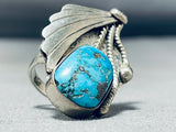 Rare Mine Turquoise Vintage Native American Navajo Morenci Sterling Silver Ring-Nativo Arts