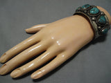 Museum Vintage Native American Navajo Carico Lake Turquoise Sterling Silver Bracelet Old-Nativo Arts