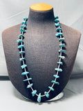 Native American 95 Gram Sturdy Vintage Navajo Chunky Turquoise Heishi Necklace Old-Nativo Arts