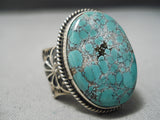 Opulent Vintage Native American Navajo Spiderweb Turquoise Sterling Silver Ring-Nativo Arts