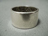 Important Ray Adakai Vintage Native American Navajo Internal Silver Work Sterling Ring-Nativo Arts