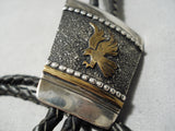 Majestic Vintage Native American Navajo Sterling Silver Bolo Tie Old-Nativo Arts