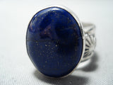Tremendous Native American Navajo Lapis Sterling Silver Ring-Nativo Arts