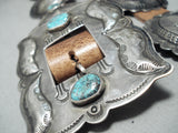 Old Heavy Vintage Native American Navajo Turquoise Sterling Silver Concho Belt Old-Nativo Arts