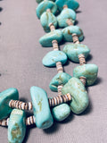 206 Grams Vintage Native American Navajo Green Kingman Turquoise Heishi Necklace-Nativo Arts