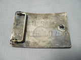 Early Vintage Native American Zuni Turquoise Inlay Sterling Silver Buckle Old-Nativo Arts