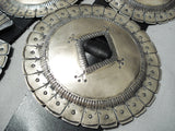 Historical Vintage Native American Navajo Late 1800's/1900's 1st Phase Coin Silver Concho Belt-Nativo Arts