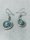 Superb Vintage Native American Navajo Kingman Turquoise Sterling Silver Pendant Earrings-Nativo Arts
