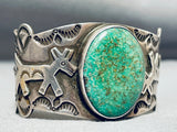 Native American Important Damale Turquoise Animal Sterling Silver Vintage Bracelet-Nativo Arts