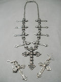 Exceptional Navajo Hand Tooled Cross Sterling Silver Native American Necklace-Nativo Arts