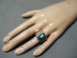 Magnificent Vintage Hopi Malachite Sterling Silver Ring Native American Old-Nativo Arts