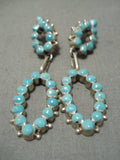 Exquisite Navajo Snake Eyes Turquoise Sterling Silver Native American Earrings-Nativo Arts