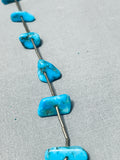 Amazing Vintage Native American Navajo Kingman Turquoise Silver Heishi Necklace-Nativo Arts