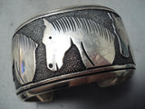 Best Vintage Native American Navajo Thomas Singer Horse Sterling Silver Bracelet-Nativo Arts