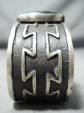 Signed Heavy Native American Spiderweb Turquoise Sterling Silver Bracelet-Nativo Arts