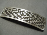 Important Vintage Native American Navajo Dan Jackson Sterling Silver Pattern Hair Barrette Clip-Nativo Arts