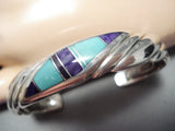 Important Vintage Native American Navajo Ray Tracey Turquoise Sterling Silver Bracelet-Nativo Arts