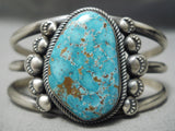 Museum Vintage Native American Navajo #8 Turquoise Sterling Silver Bracelet-Nativo Arts