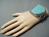 Jo Tso Fascinating Native American Navajo Turquoise Sterling Silver Huge Bracelet-Nativo Arts