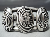 Intricate And Thick!! Vintage Hopi/ Native American Navajo Sterling Silver Bracelet Cuff-Nativo Arts
