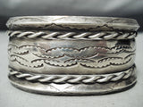 Hand Wrought Vintage Native American Navajo Sterling Silver Bracelet-Nativo Arts