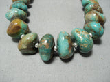 Native American Tony Aguilar Sr Vintage Turquoise Sterling Silver Santo Domingo Necklace-Nativo Arts
